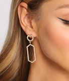 Glam Geometric Rhinestone Earrings is a stunning choice for a bridesmaid dress or maid of honor dress, and to feel beautiful at Prom 2023, spring weddings, formals, & military balls!