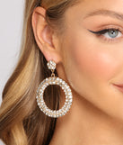 Trendy Stunner Geometric Rhinestone Hoops is a stunning choice for a bridesmaid dress or maid of honor dress, and to feel beautiful at Prom 2023, spring weddings, formals, & military balls!