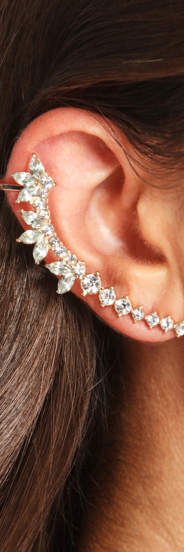 Glam Girl Rhinestone Ear Crawler And Stud Set