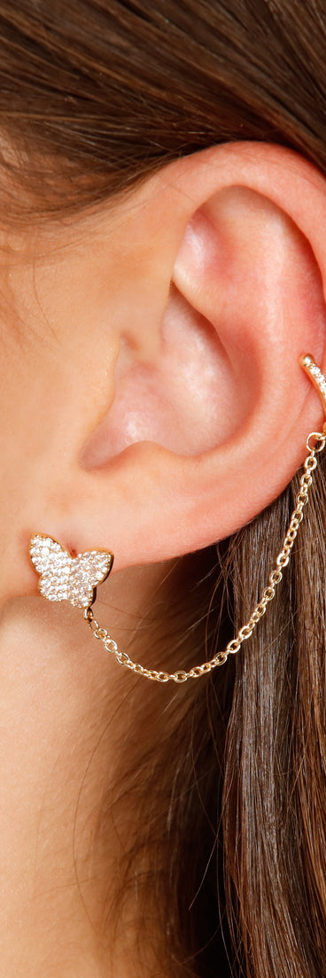 Fluttery And Flirty Butterfly Rhinestone Studs is a trendy pick to create 2023 festival outfits, festival dresses, outfits for concerts or raves, and complete your best party outfits!