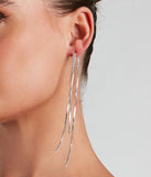 Living In Luxe Rhinestone Fringe Earrings