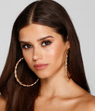 Living Large Trendy Twist Hoops is a trendy pick to create 2023 festival outfits, festival dresses, outfits for concerts or raves, and complete your best party outfits!