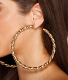 Living Large Trendy Twist Hoops is a trendy pick to create 2023 festival outfits, festival dresses, outfits for concerts or raves, and complete your best party outfits!