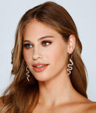 Snake Charmer Rhinestone Hoop Earrings for 2022 festival outfits, festival dress, outfits for raves, concert outfits, and/or club outfits