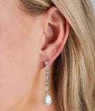 So Luxe Rhinestone Linear Teardrop Earrings is a stunning choice for a bridesmaid dress or maid of honor dress, and to feel beautiful at Homecoming 2023, fall or winter weddings, formals, & military balls!