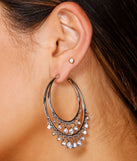 Gorgeous Glam Rhinestone Hoop Earrings is a trendy pick to create 2023 festival outfits, festival dresses, outfits for concerts or raves, and complete your best party outfits!