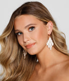 With So Adored Rhinestone Leaf Earrings as your homecoming jewelry or accessories, your 2023 Homecoming dress look will be fire!