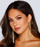 Sleek Chain Fringe Statement Earrings is the perfect Homecoming look pick with on-trend details to make the 2023 HOCO dance your most memorable event yet!