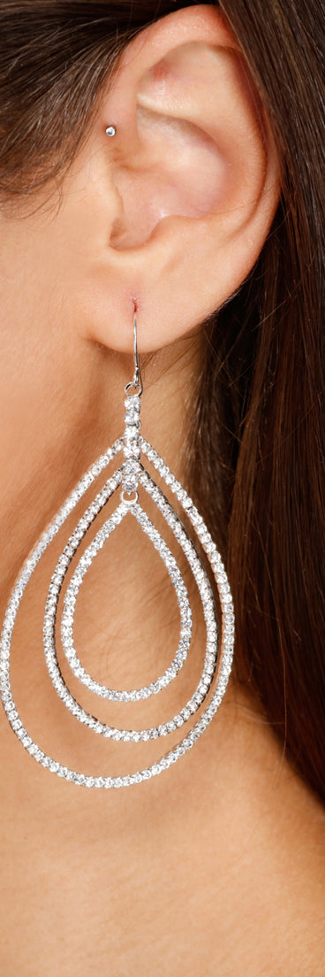 Sparkle Love Rhinestone Fish Hook Earrings