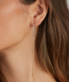 Dainty Rhinestone Chain Fringe Earrings