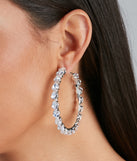 Glamorous Chic Cubic Zirconia Hoop Earrings for 2022 festival outfits, festival dress, outfits for raves, concert outfits, and/or club outfits