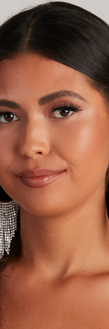 Gorgeous Radiance Rhinestone Fringe Hoop Earrings