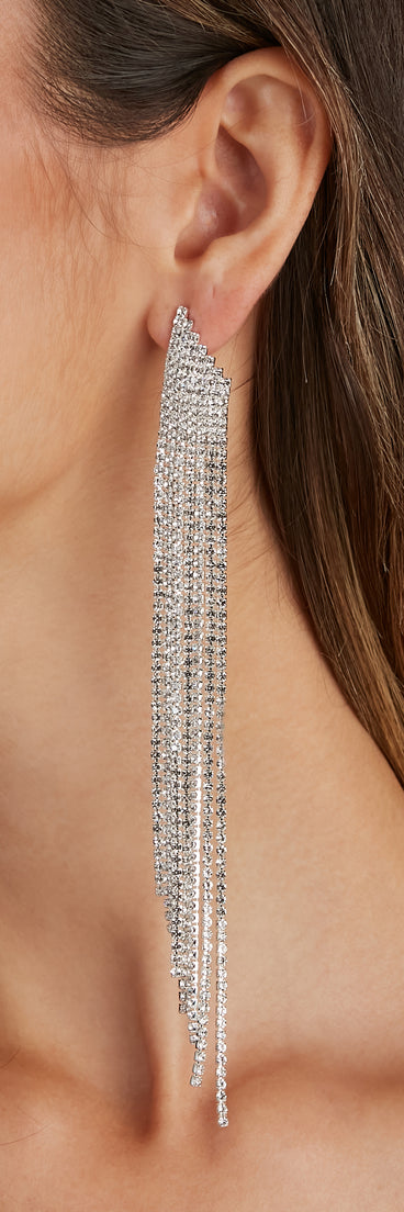 So Extra Rhinestone Fringe Earrings