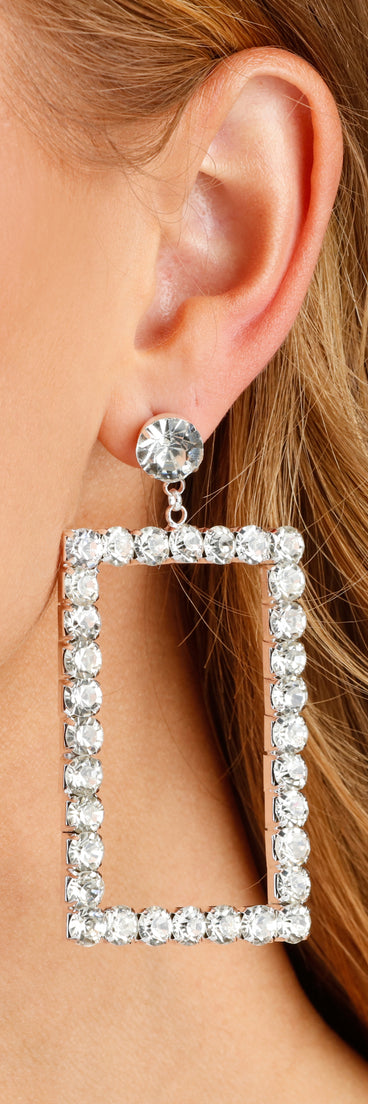 Drama Chic Rhinestone Door Knocker Earrings