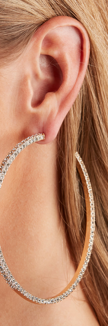 Rhinestone Double-Sided Hoops is the perfect Homecoming look pick with on-trend details to make the 2023 HOCO dance your most memorable event yet!