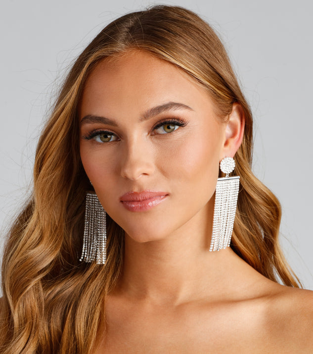 Chic Things Rhinestone Bar-Post Earrings
