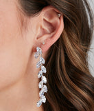 Luxe Leaf Detail Rhinestone Earrings
