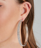 Party Time Rhinestone 3-Row Hoops