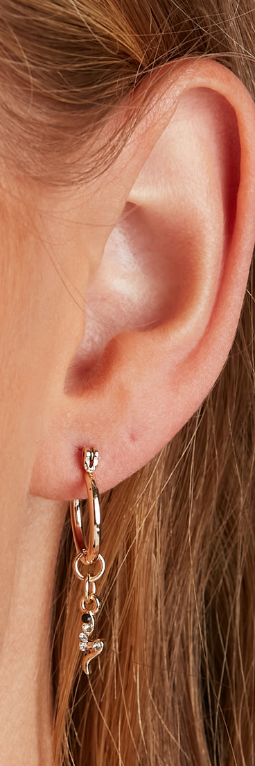 Rhinestone Heart Huggies Six Pack