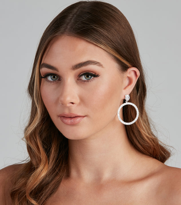 Glam Sparkle Rhinestone Stud Hoops