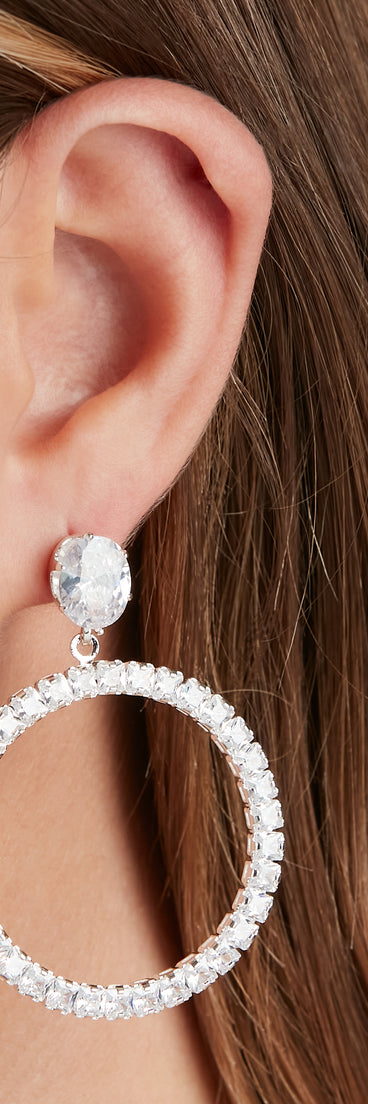 Glam Sparkle Rhinestone Stud Hoops