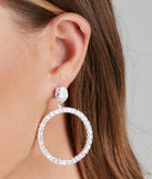 Glam Sparkle Rhinestone Stud Hoops