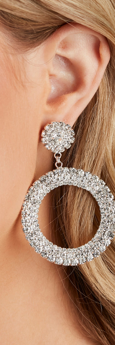 Sparkly Rhinestone Circle Hoops
