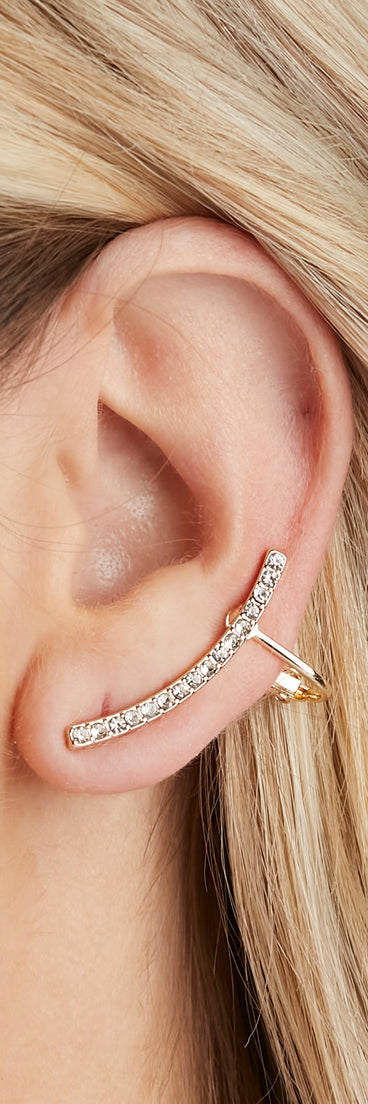 Dainty Glam Ear Cuff And Stud Earring Set is a trendy pick to create 2023 festival outfits, festival dresses, outfits for concerts or raves, and complete your best party outfits!