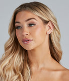 Dainty Glam Ear Cuff And Stud Earring Set is a trendy pick to create 2023 festival outfits, festival dresses, outfits for concerts or raves, and complete your best party outfits!