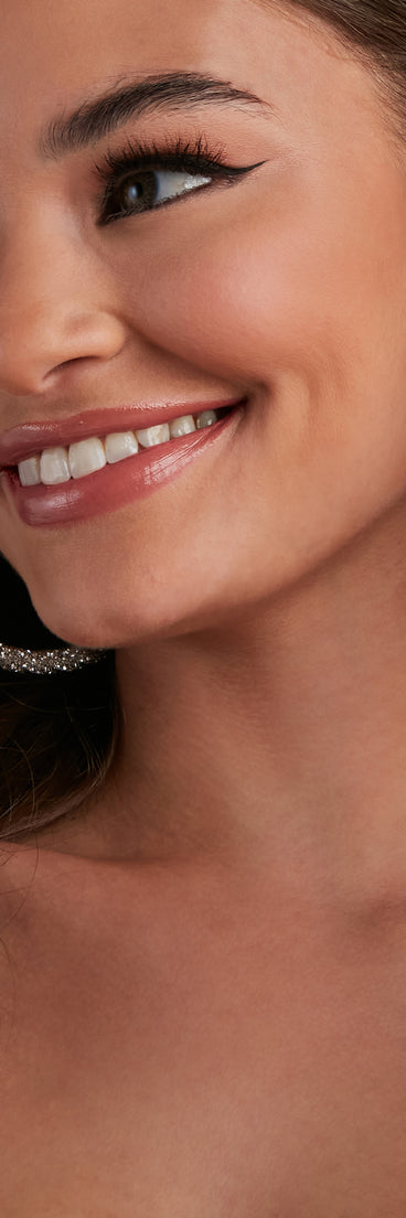 Glamorous Sparkle Rhinestone Hoop Earrings is a stunning choice for a bridesmaid dress or maid of honor dress, and to feel beautiful at Prom 2023, spring weddings, formals, & military balls!