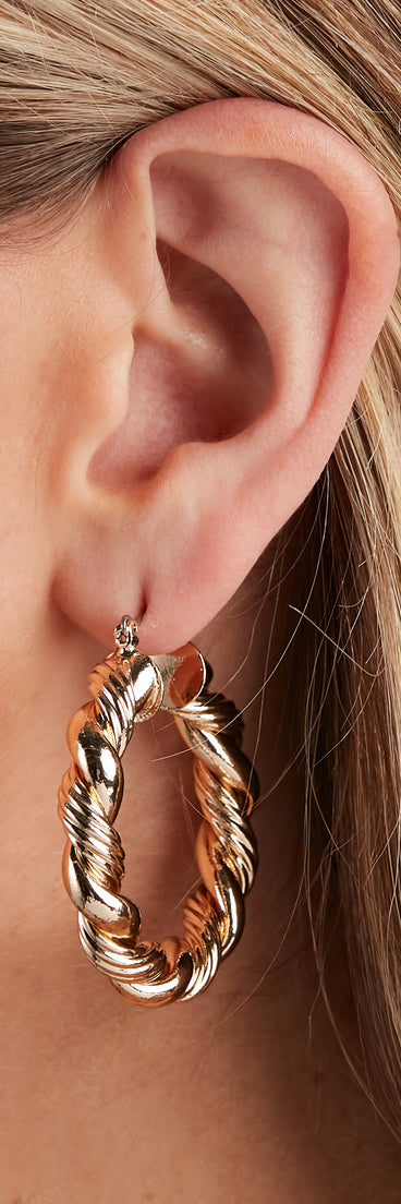 With A Twist Gold Hoops