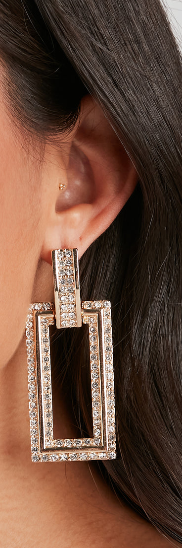 Rhinestone Door Knocker Earrings