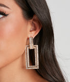 Rhinestone Door Knocker Earrings