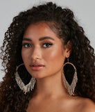 Diva Teardrop Rhinestone Fringe Earrings for 2022 festival outfits, festival dress, outfits for raves, concert outfits, and/or club outfits