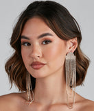 Dramatic Entrance Rhinestone Fringe Earrings is the perfect Homecoming look pick with on-trend details to make the 2023 HOCO dance your most memorable event yet!