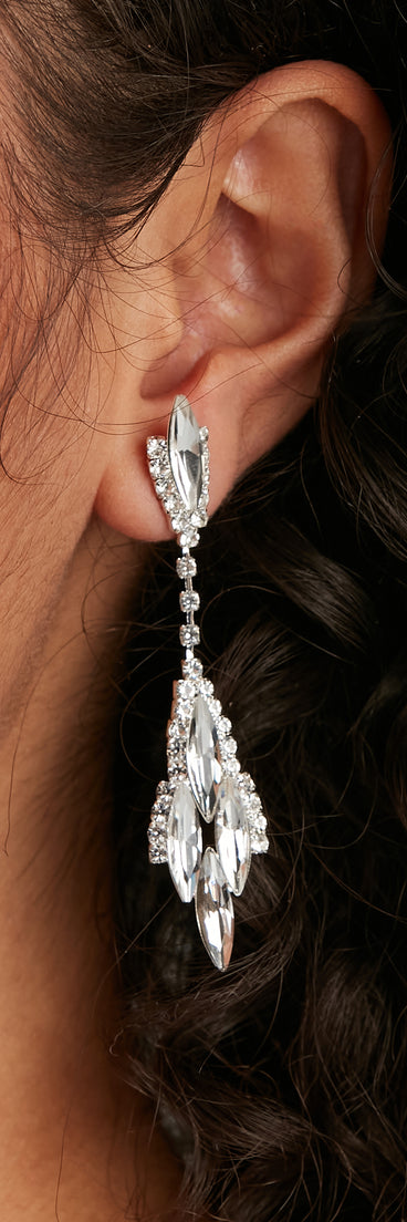 Long For Sparkle Cubic Zirconia Linear Earrings