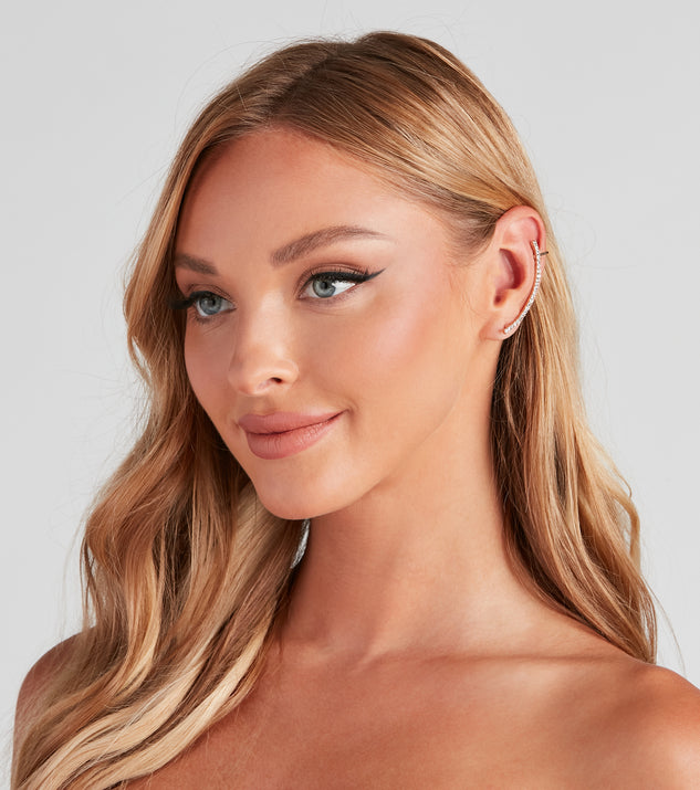 Glam Mind Rhinestone Ear Cuffs is a trendy pick to create 2023 festival outfits, festival dresses, outfits for concerts or raves, and complete your best party outfits!