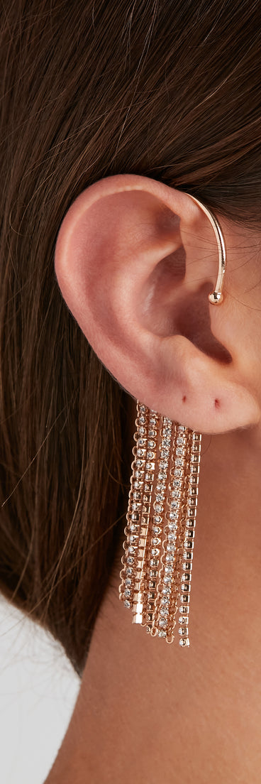 Fringe Rhinestone Ear Cuff