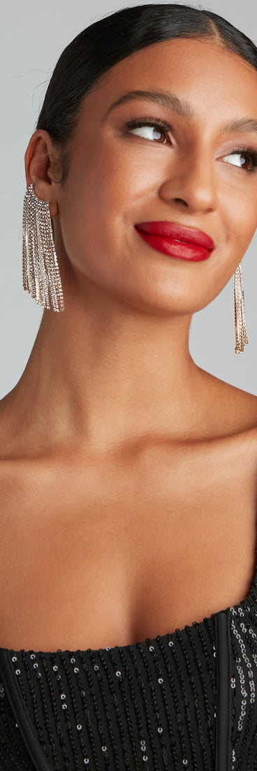 Angel Eyes Rhine Fringe Ear Cuffs