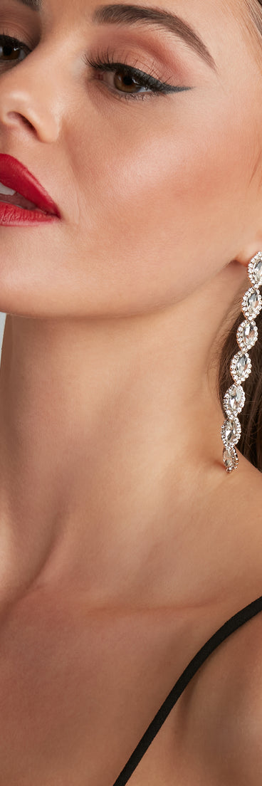 Glistening In Rhinestone Earrings
