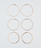 Simply Sleek Three-Pack Hoop Earrings Set