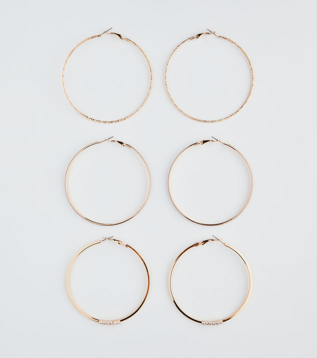 Simply Sleek Three-Pack Hoop Earrings Set