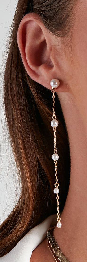 Grand Pearl Linear Earrings
