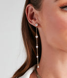 Grand Pearl Linear Earrings