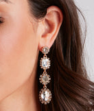 Clear Gems Statement Earrings