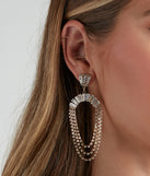 Vintage Glam Rhinestone Fringe Earrings