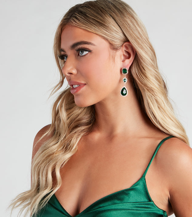 Vintage Chic Green Gemstone Earrings