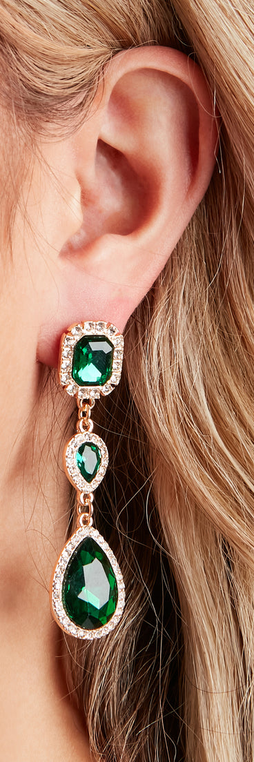 Vintage Chic Green Gemstone Earrings make the perfect finishing touch 
