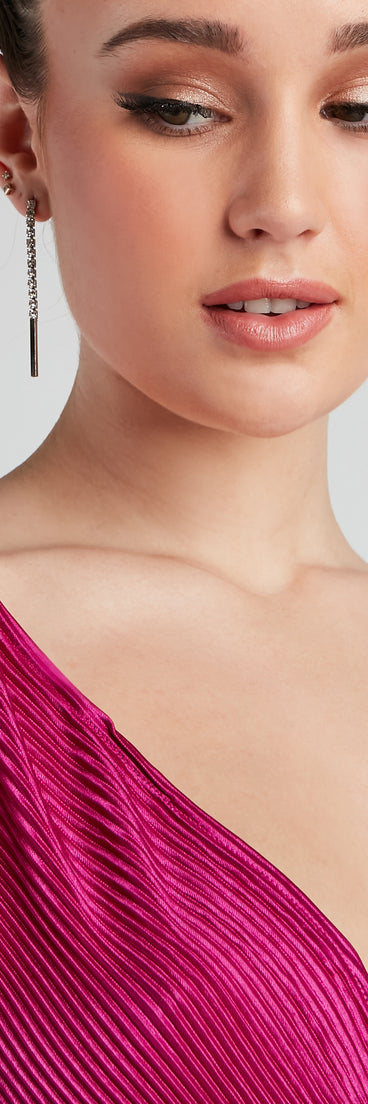 Secretly Yours Rhinestone Earrings helps create the best bachelorette party outfit or the bride's sultry bachelorette dress for a look that slays!