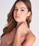 Dainty Radiance Rhinestone Leaf Drop Earrings